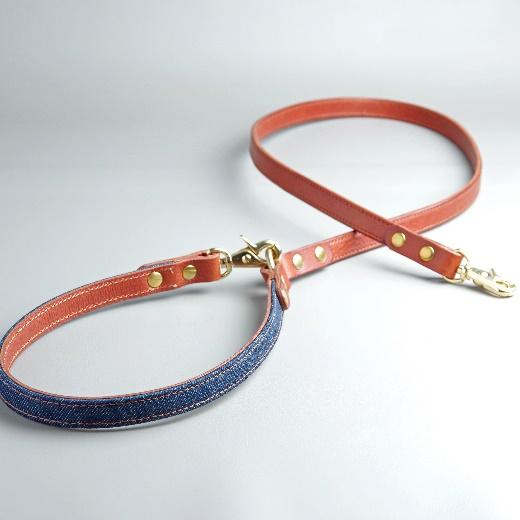 ④ くすのき犬具｜デニム×イタリアンレザーのカフェリード